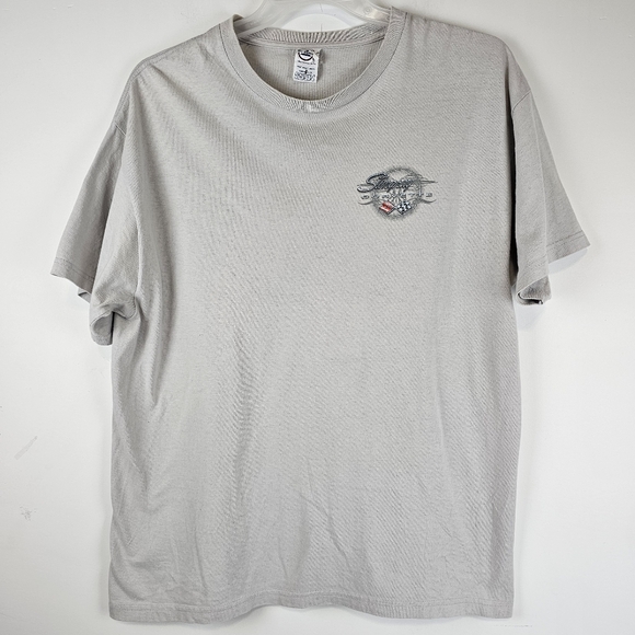 Corvette Stingray Shirt Mens Large Beige Short Sleeve Hot Rod Classic Car Chevy - Picture 2 of 9